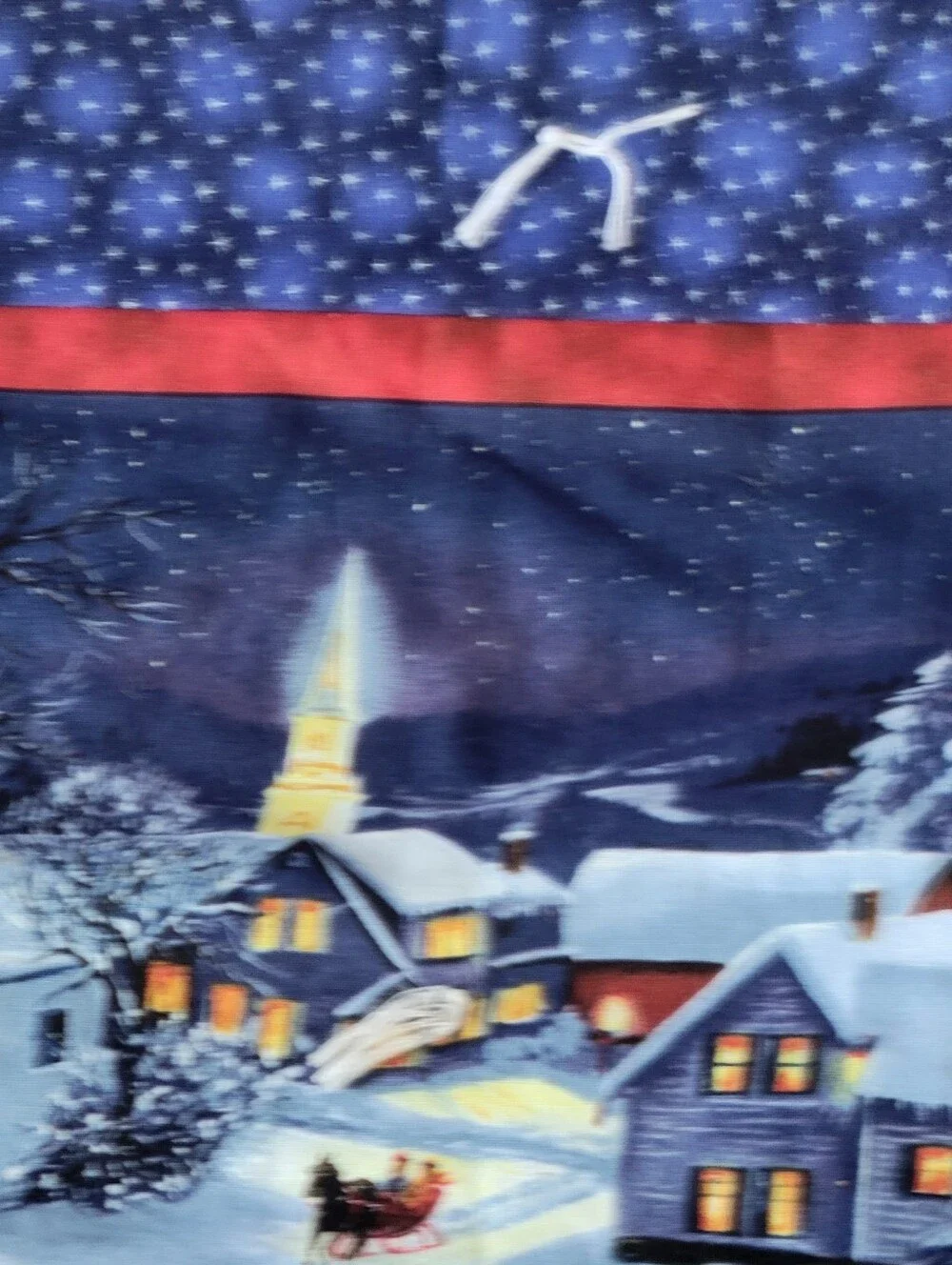 Handmade Quilt Lap Blanket Winter Scenes Blanket Red & Blue 46